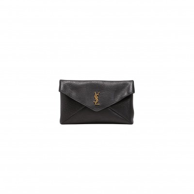 YSL LARGE ENVELOPE POUCH CLUTCH BAG IN LEATHER 401243653778 (29.5*18*4.5cm)